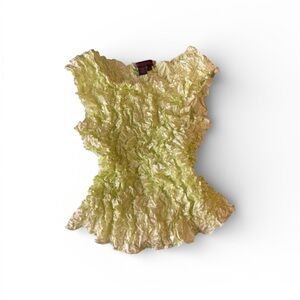 Y2K Light Green Crinkle Blouse